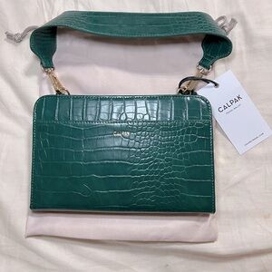 Calpak Croc Wallet Emerald
